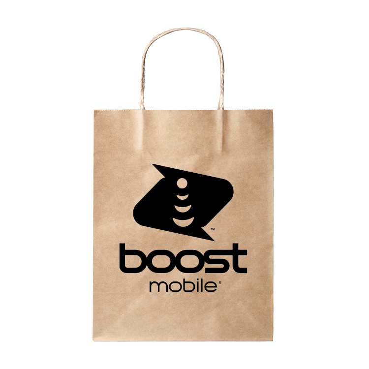 Picture of Boost Mobile Retail Paper Bag with Handle 25 pack, Black