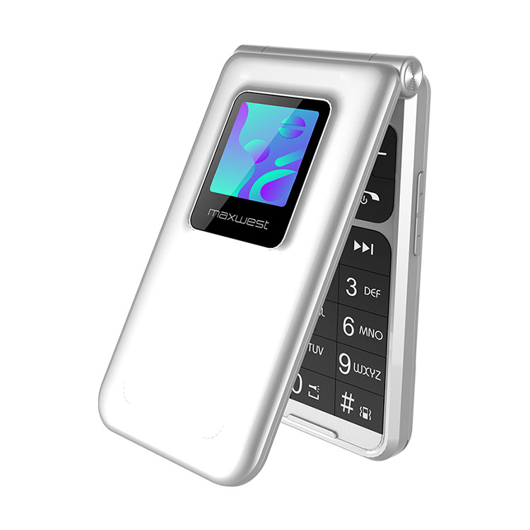 Picture of Genmo Maxwest NEO Flip LTE Silver Pre-loaded T-Mobile Network 3 months of service on $20 pink plan